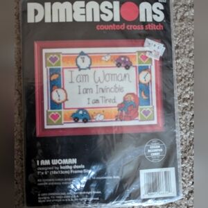 Dimensions counted cross stitch kit... I Am woman.... Brand new